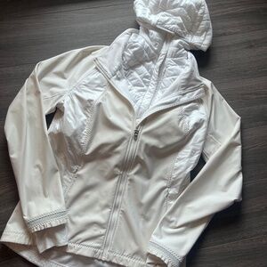 Lululemon down vest rain jacket white size 10